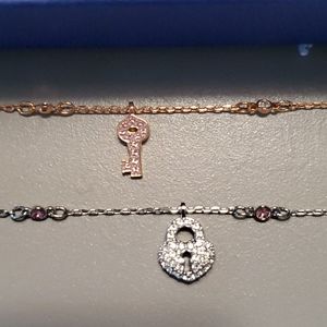 Swarovski Silver and Rose Gold Bracelets